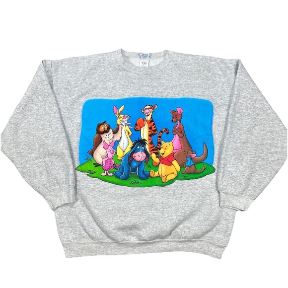 Vintage Disney Pooh and Friends Sweatshirt Big Graphic USA Made Size XL - Picture 1 of 7